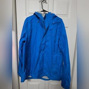 LL Bean Trail Model Rain Jacket Men's L Tall Blue Water Resistant Hooded
